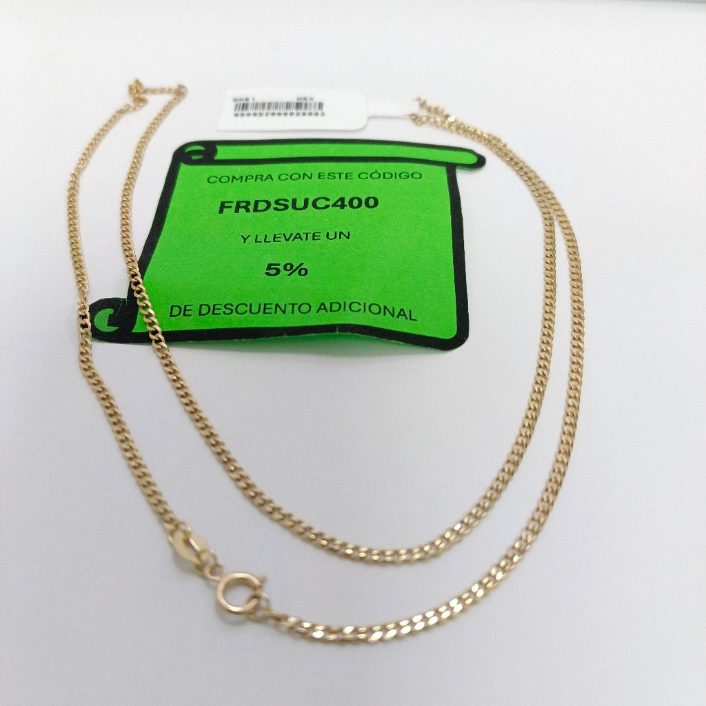 CADENAS TEJIDO BARBADA ORO 10K 55 CM 3.8 GR (NUEVO)