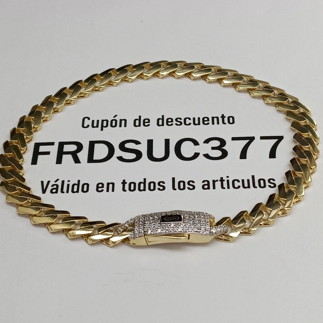 PULSERA CABALLERO MONACO ORO 10K 7.5 (NUEVO)