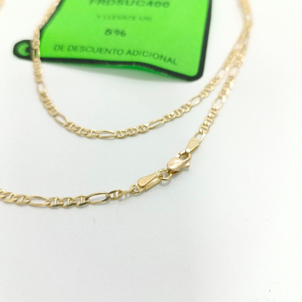 CADENAS TEJIDO FIGARO GUCHI ORO 10K 60 CM 5.3 GR (NUEVO)