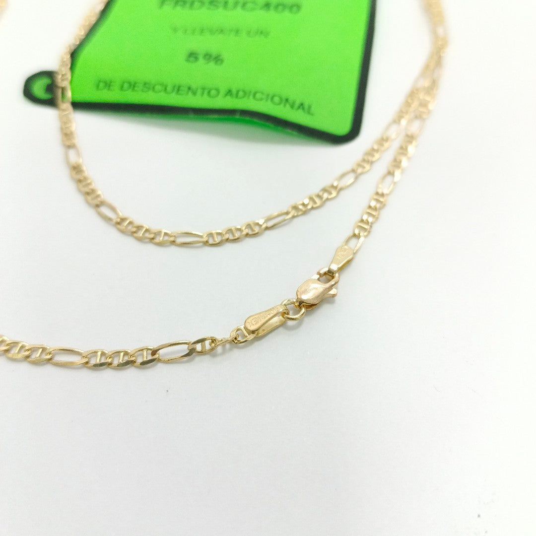 CADENAS TEJIDO FIGARO GUCHI ORO 10K 60 CM 5.3 GR (NUEVO)