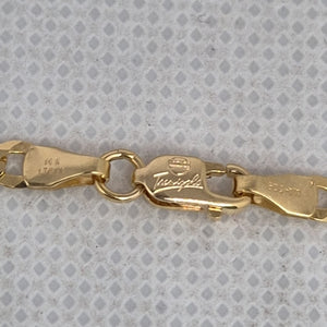 PULSERAS CABALLERO BARBADA AMARILLA ORO 14K 2.7 (NUEVO)