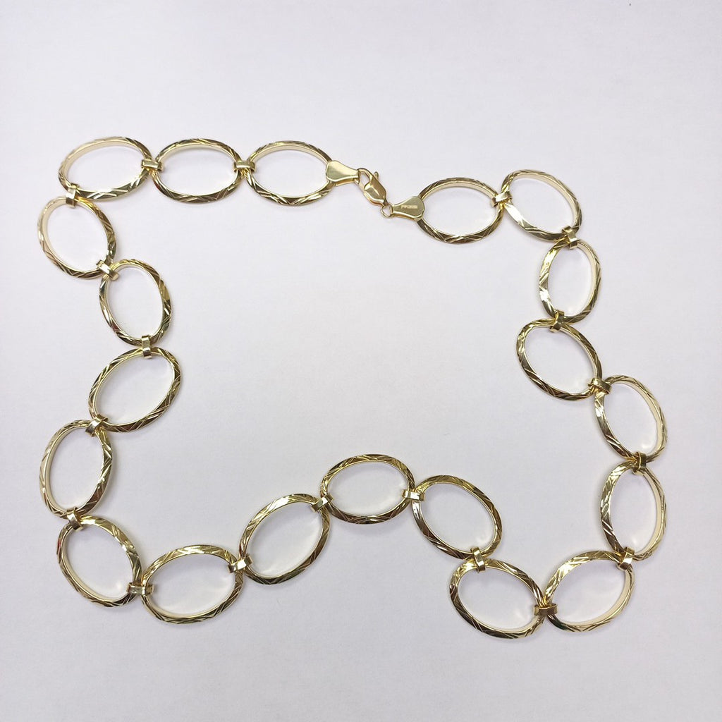 CADENA GARGANTILLA AROS OVALADOS 14K 55 CM 11.2 GR (NUEVO)