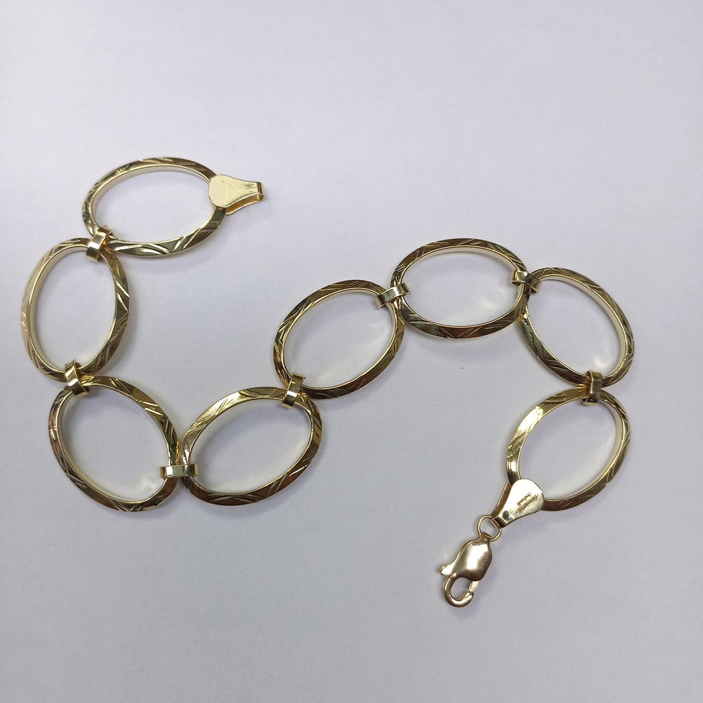 PULSERA CON AROS OVALADOS 14K 18 CM 5.3 GR (NUEVO)