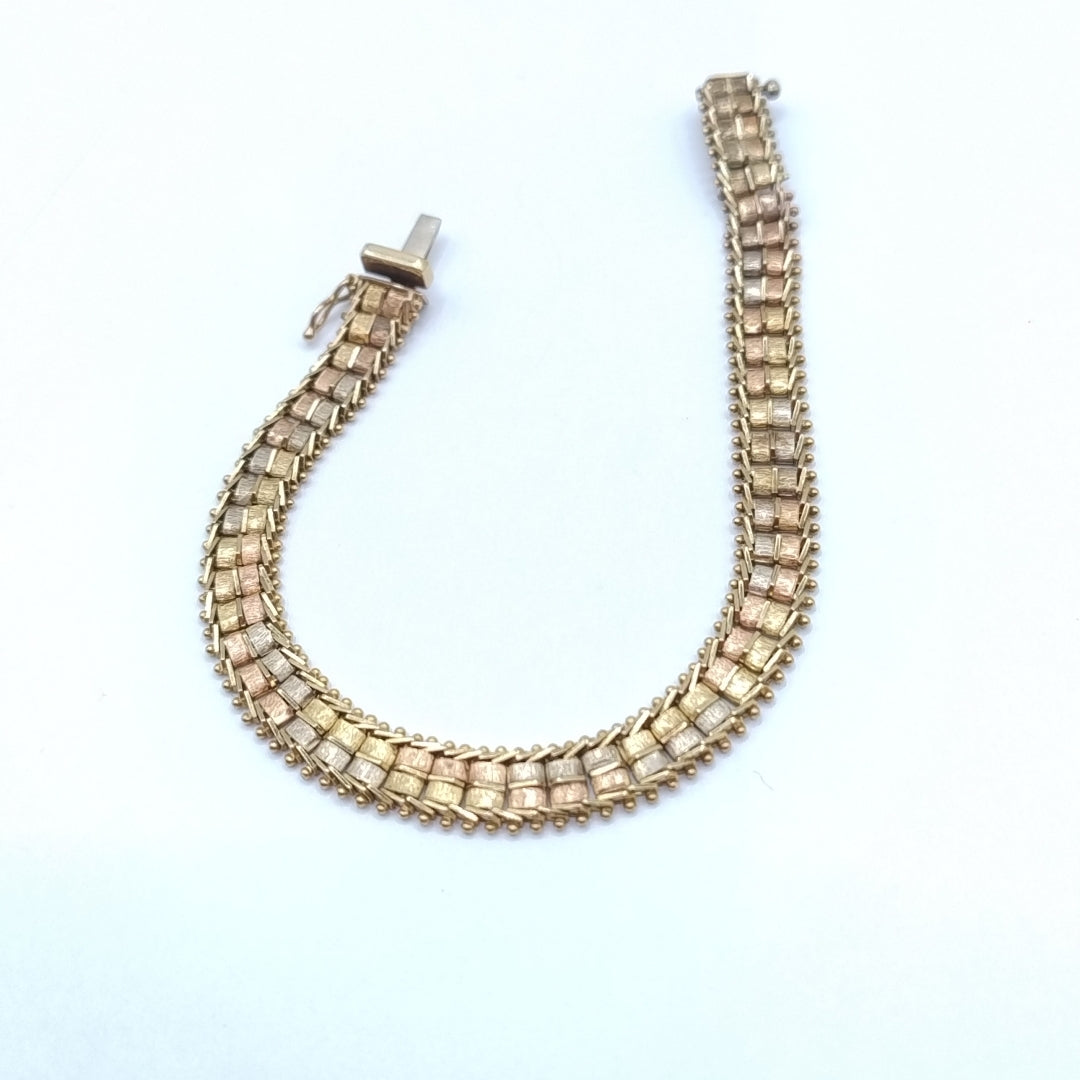 PULSERA ORO COMBINADO 14 K 9,60 GRMS (SEMINUEVO)