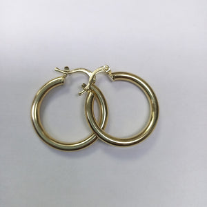 ARETES TEJIDO ARRACADAS LISAS HUECAS 14K 2.2 GR (NUEVO)