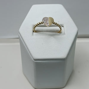 ANILLO ANILLITO FIG CORAZON C CIRCONIAS 14K 8 TALLA 1.7 GR (NUEVO)