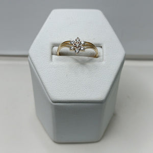 ANILLO ANILLITO FLOR C CIRCONIAS 14K 7 TALLA 1.4 GR (NUEVO)