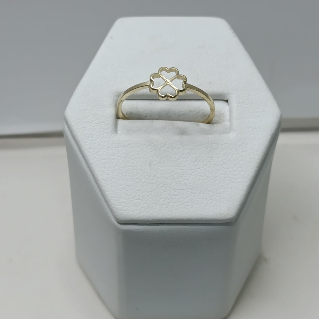 ANILLOS ANILLITO FIG TREBOL 4 HOJAS 10K TALLA 8 0.8 GR (NUEVO)
