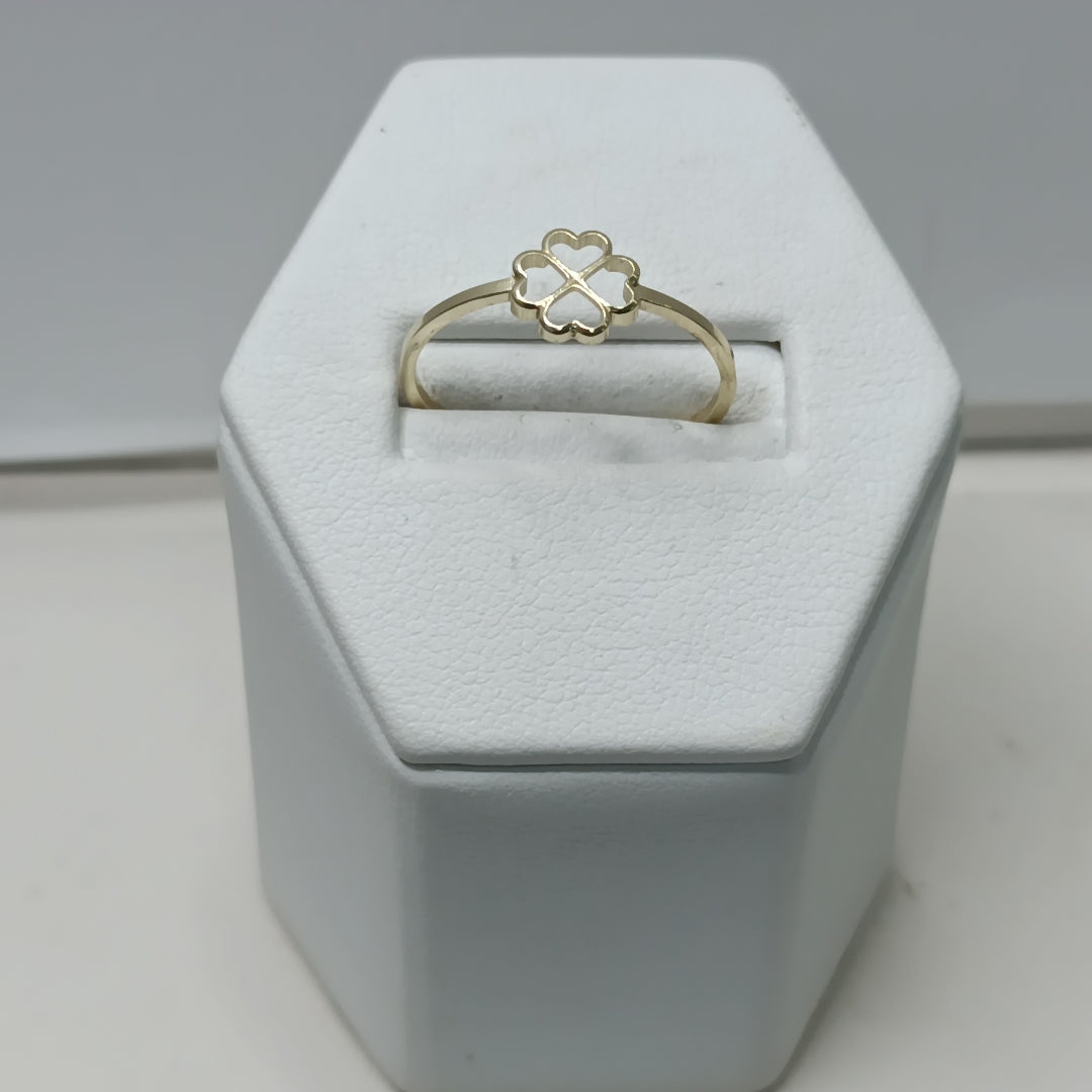ANILLOS ANILLITO FIG TREBOL 4 HOJAS 10K TALLA 8 0.8 GR (NUEVO)