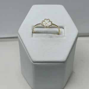 ANILLOS ANILLITO FIG TREBOL 4 HOJAS 10K TALLA 8 0.8 GR (NUEVO)