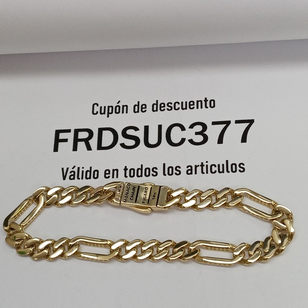 PULSERA MONACO ORO 14K 6.8 (NUEVO)