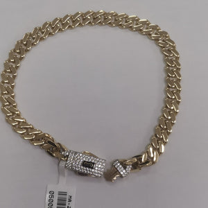 PULSERA CABALLERO MONACO ORO 10K 7.3 (NUEVO)