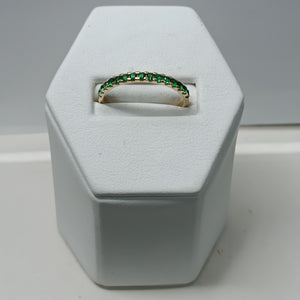 ANILLO ANILLITO MEDIA CHURUMBELA C PDRAS COLOR VERDE 14K 8 TALLA 1.6 GR (NUEVO)