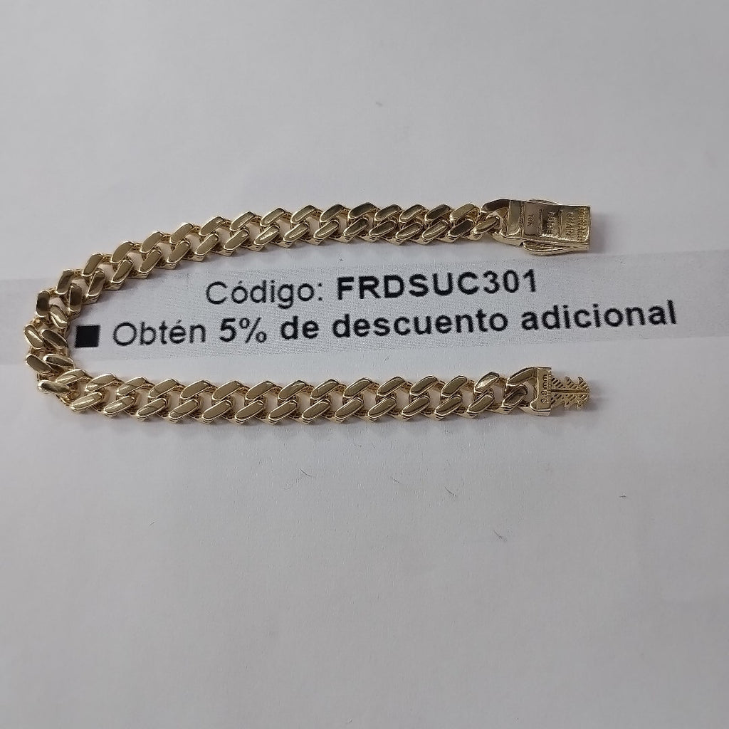 PULSERA CABALLERO MONACO ORO 10K 9.4 (NUEVO)