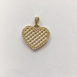 DIJE TEJIDO CORAZON CON CERCO DE CIRCONIAS 14K 1.2 GR (NUEVO)