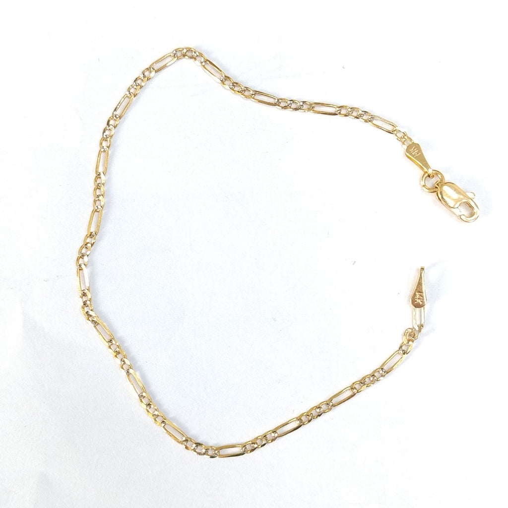 PULSERA 3X1 DIAMANTADA 14K 18 CM 1.5 GR (NUEVO)