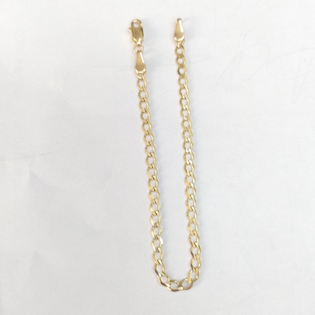 PULSERA TEJIDO BARBADA 14K 18 CM 3.5 GR (NUEVO)