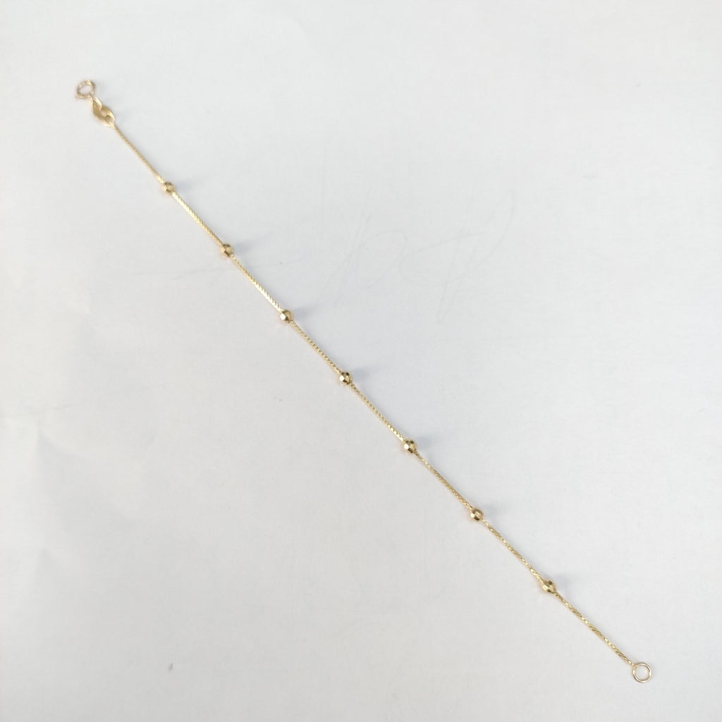 PULSERA ESPECIAL CON BOLITAS 14K 18 CM 1.5 GR (NUEVO)