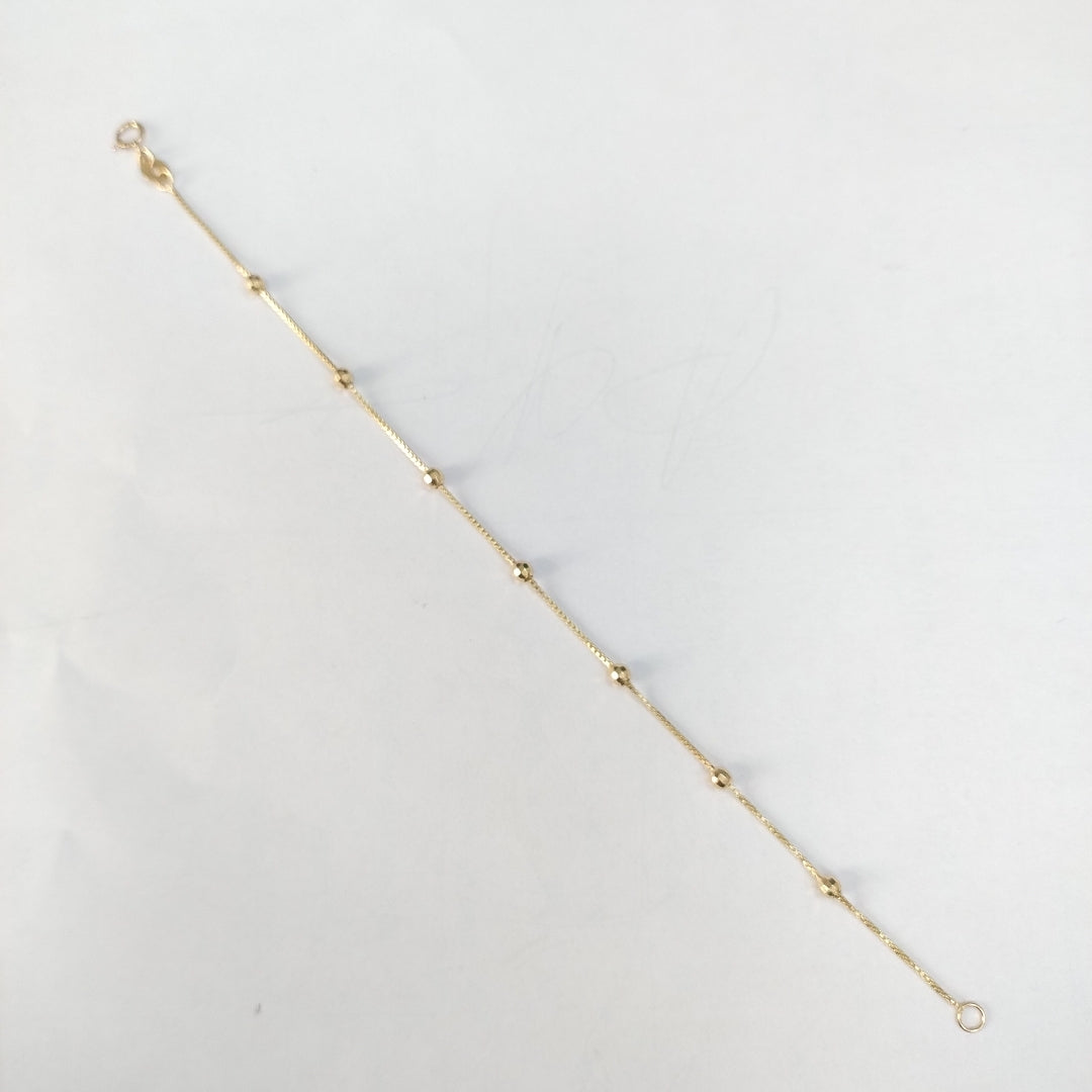 PULSERA ESPECIAL CON BOLITAS 14K 18 CM 1.5 GR (NUEVO)