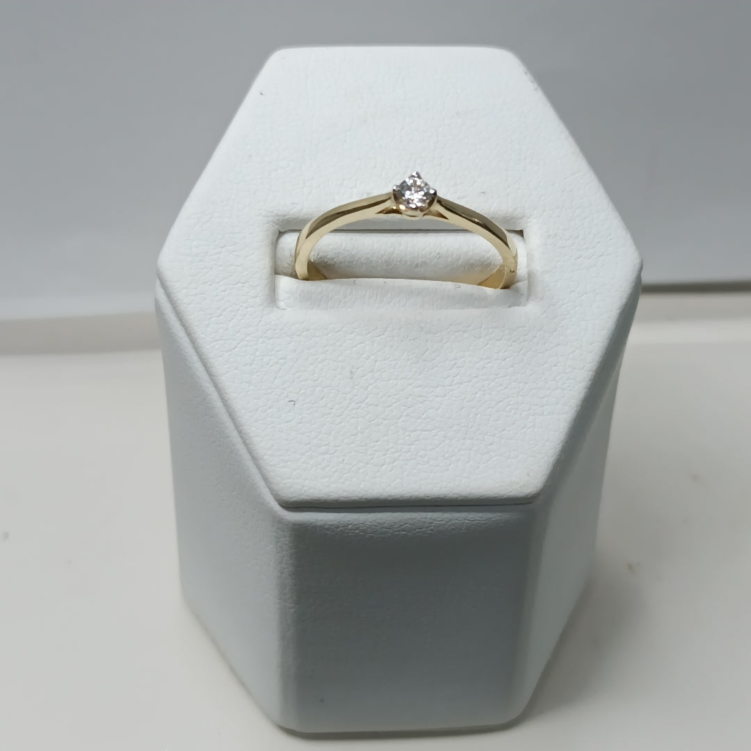 ANILLO ANILLITO SOLITARIO CIRCONIA 14K 8 TALLA 1.7 GR (NUEVO)