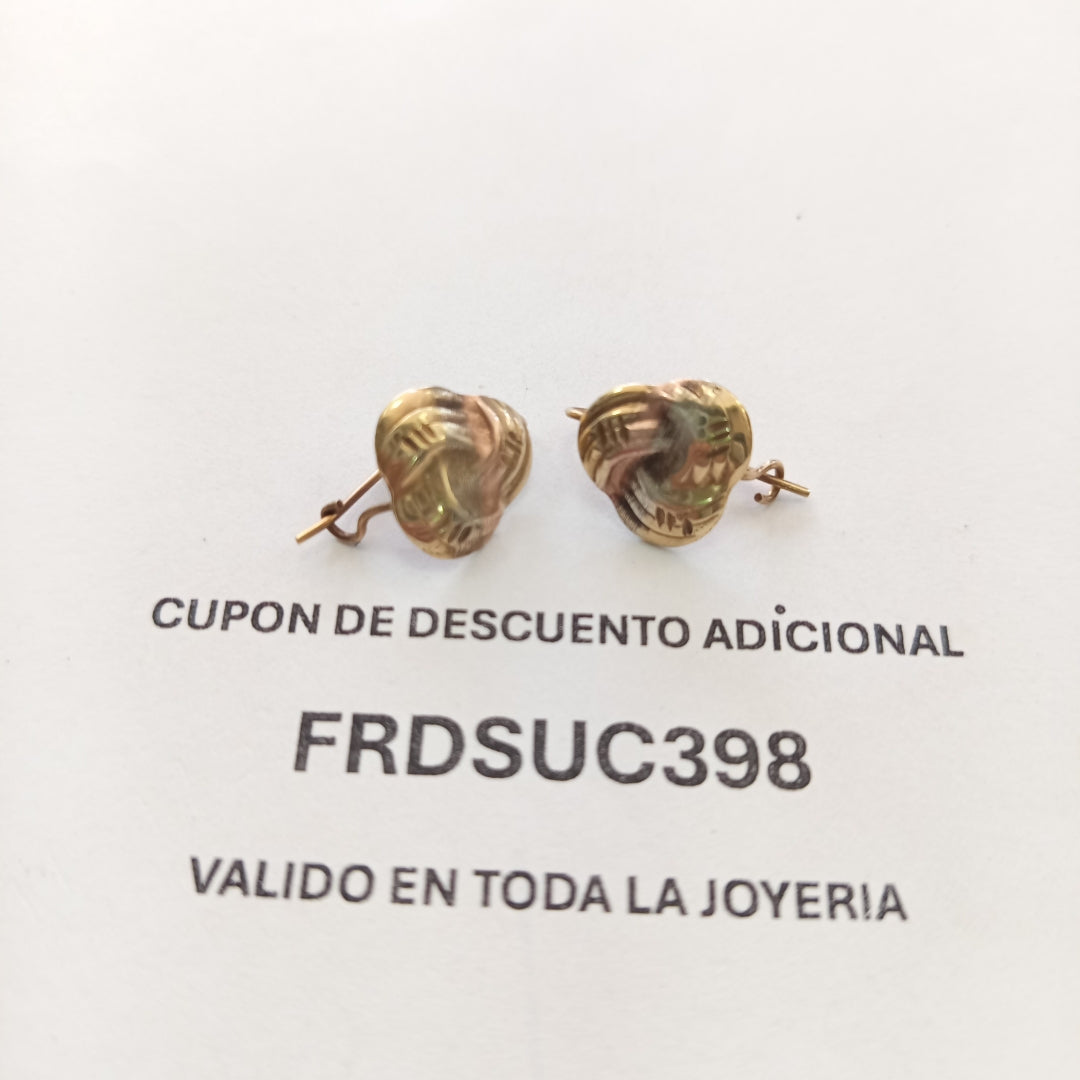 ARETES PAR ORO, ORO COMBINADO 8 K 1.4 GRMS (SEMINUEVO)