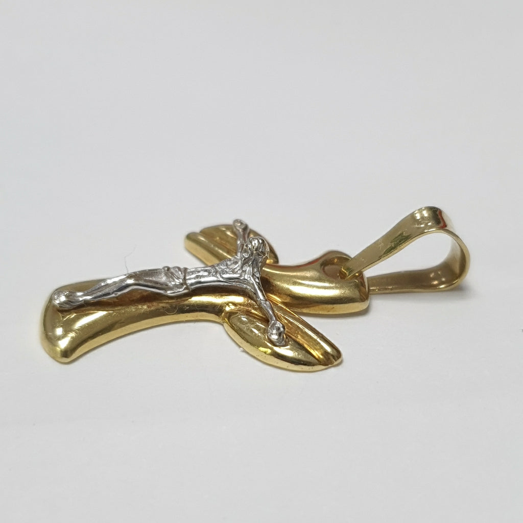 CRUCIFIJO ORO, ORO BLANCO 18 K 4.8 GRMS (SEMINUEVO)