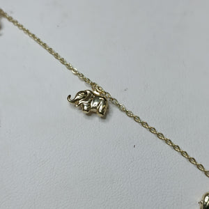 PULSERA ESPECIAL CON DIJES ELEFANTES 10K 18 CM 2.1 GR (NUEVO)