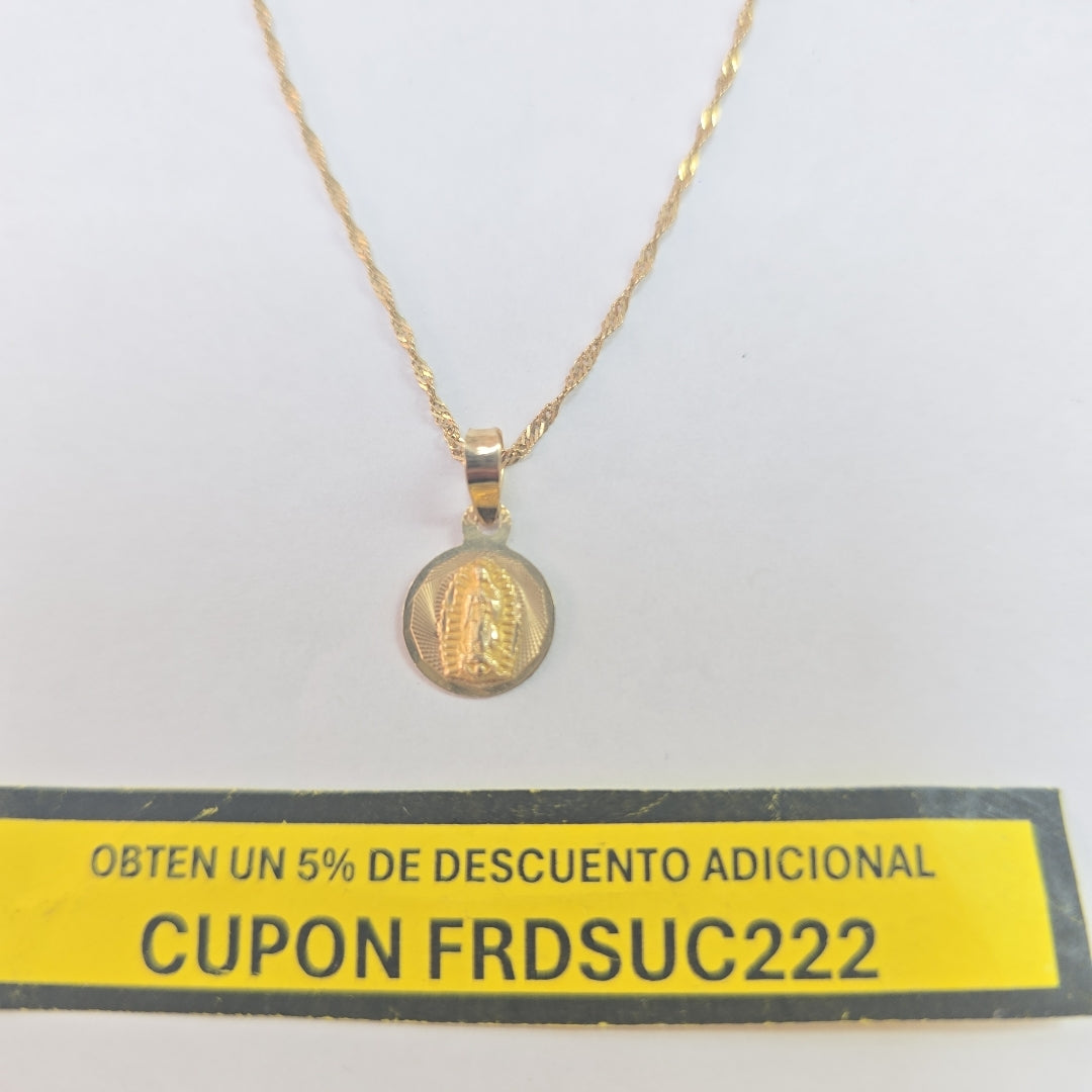 CADENA, MEDALLA RELIGIOSA ORO 10 K 1.5 GRMS (SEMINUEVO)