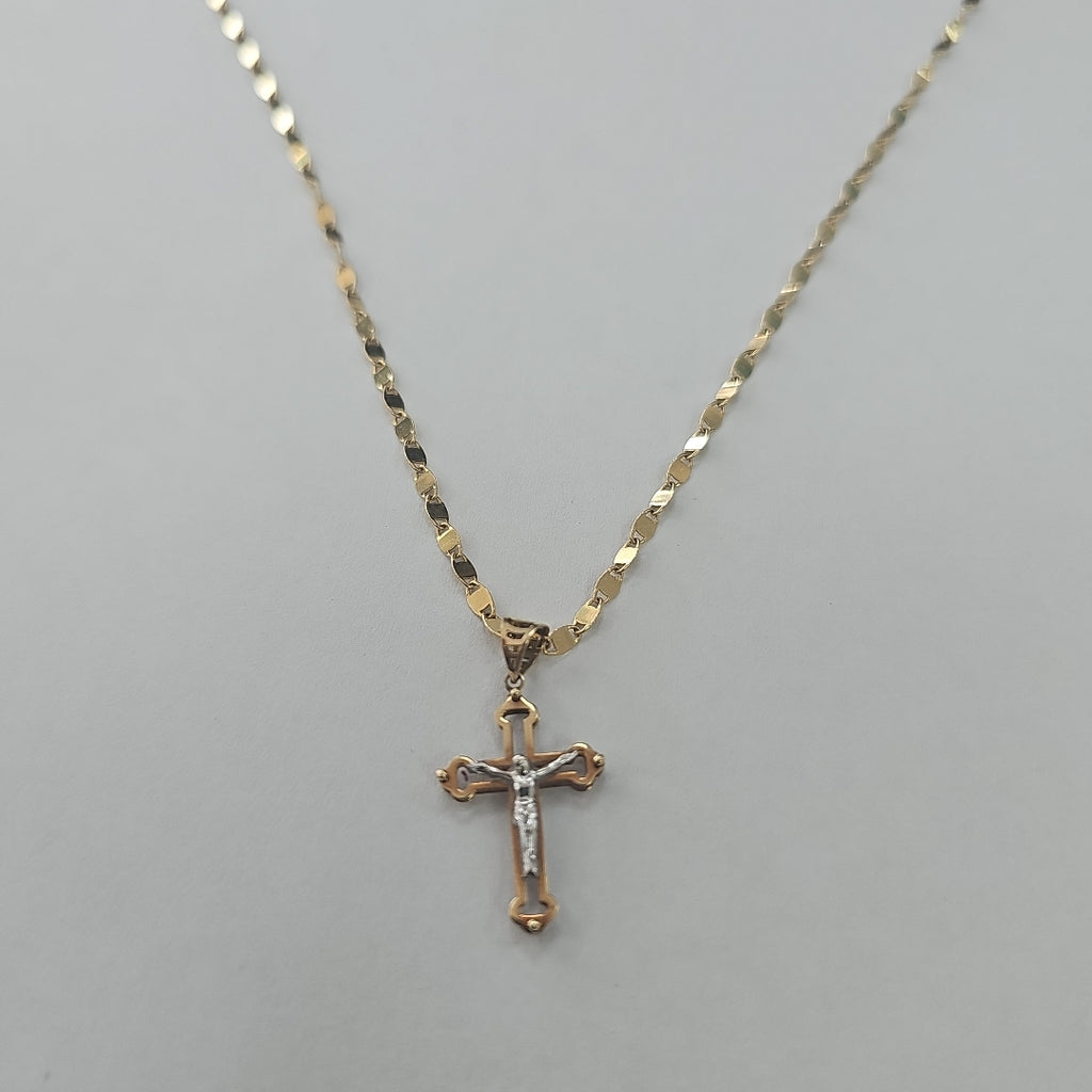 CADENA,CRUCIFIJO ORO,RODIADO 14 K 4,10 GRMS (SEMINUEVO)