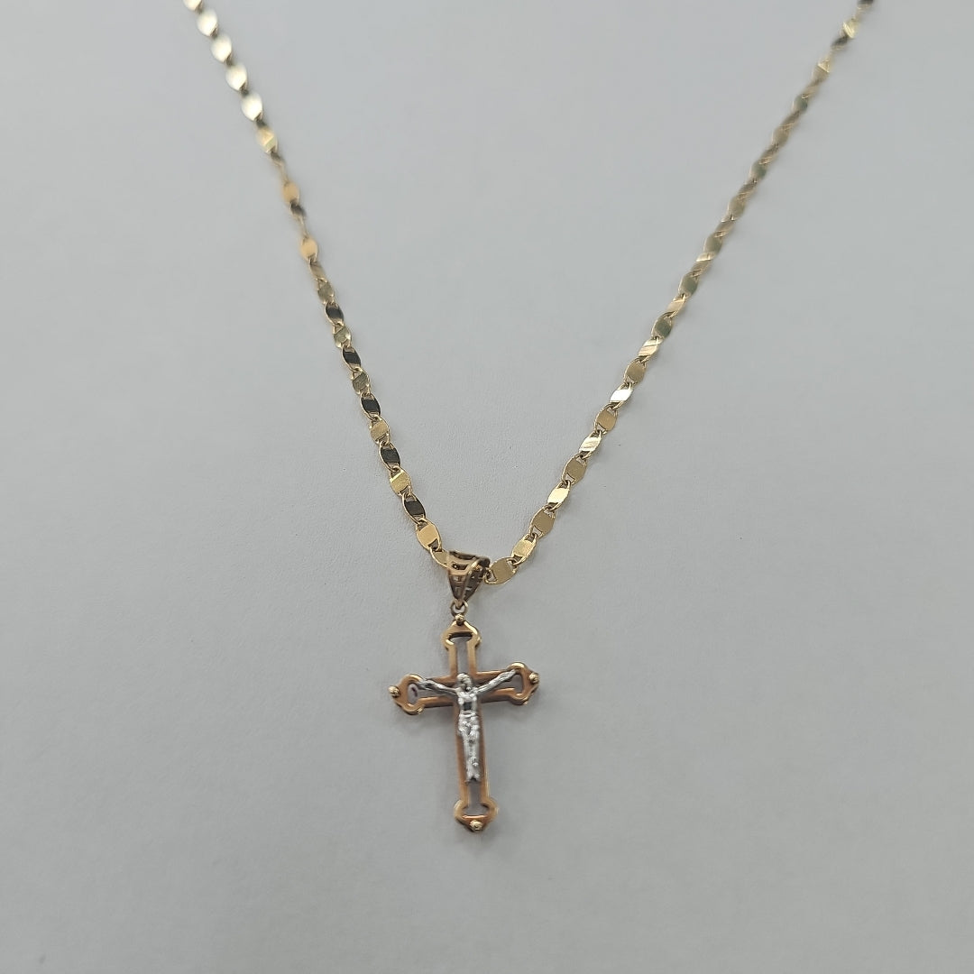 CADENA,CRUCIFIJO ORO,RODIADO 14 K 4,10 GRMS (SEMINUEVO)