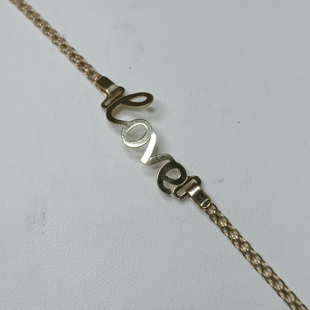 PULSERA ESCLAVA GRABADA LOVE 10K 18 CM 2.8 GR (NUEVO)
