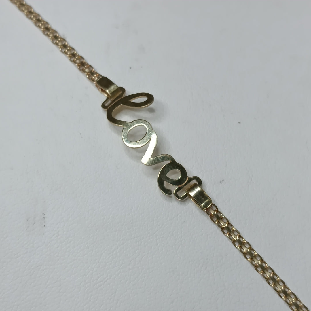 PULSERA ESCLAVA GRABADA LOVE 10K 18 CM 2.8 GR (NUEVO)
