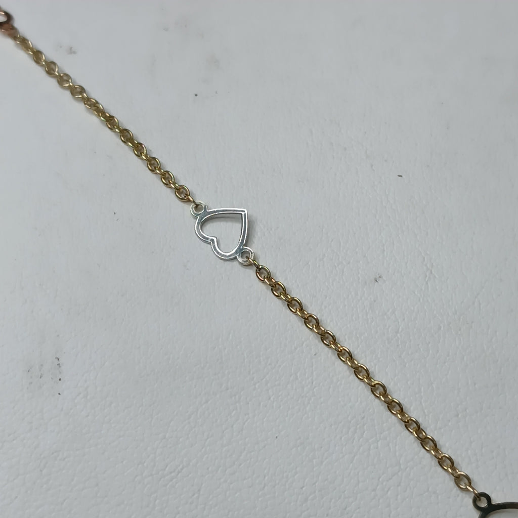 PULSERA ESPECIAL CON CORAZONES 10K 18 CM 1.2 GR (NUEVO)