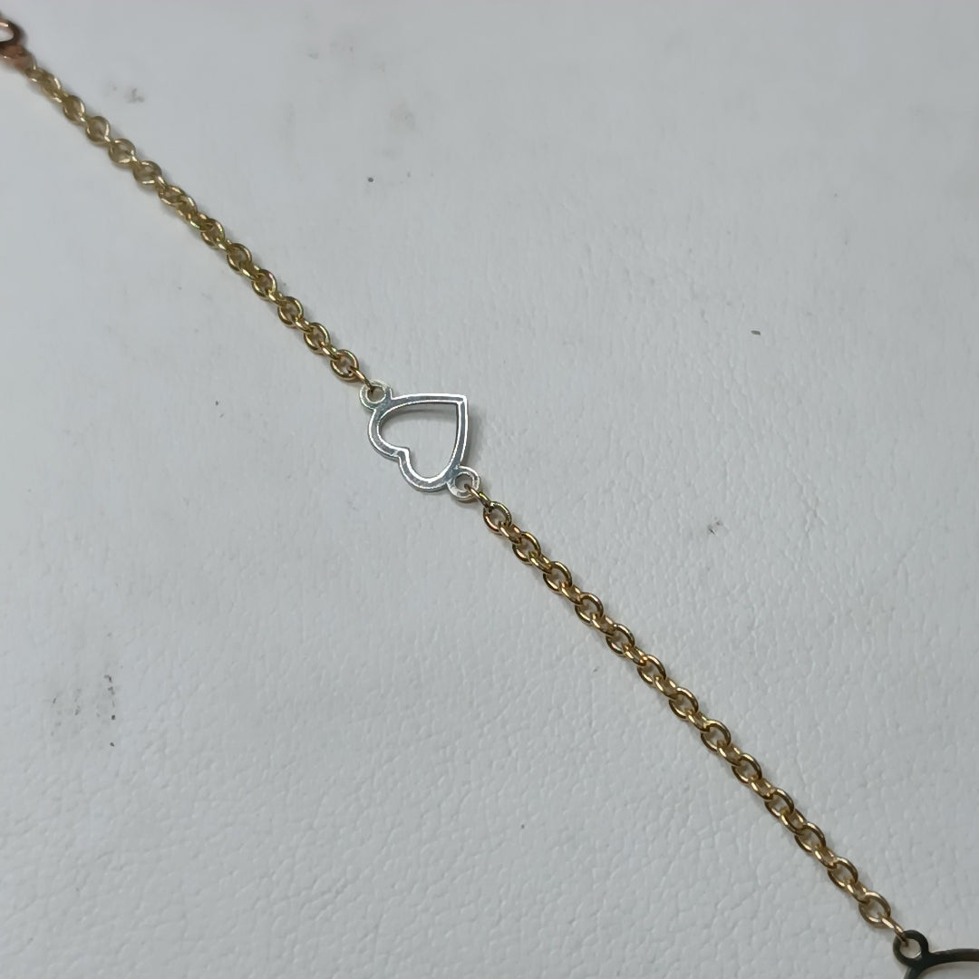 PULSERA ESPECIAL CON CORAZONES 10K 18 CM 1.2 GR (NUEVO)