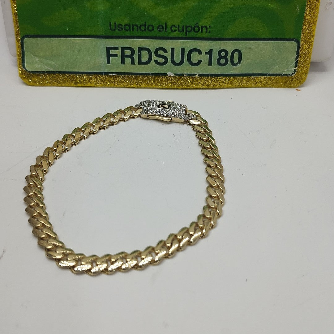 PULSERA CABALLERO MONACO ORO 10K 7.1 (NUEVO)