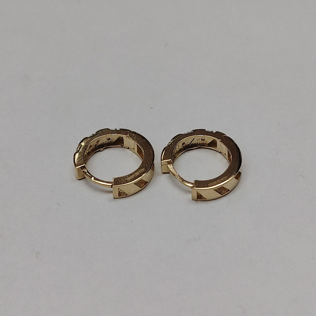 ARETES HUGGIES CON CIRCONIAS 14K 2.3 GR (NUEVO)