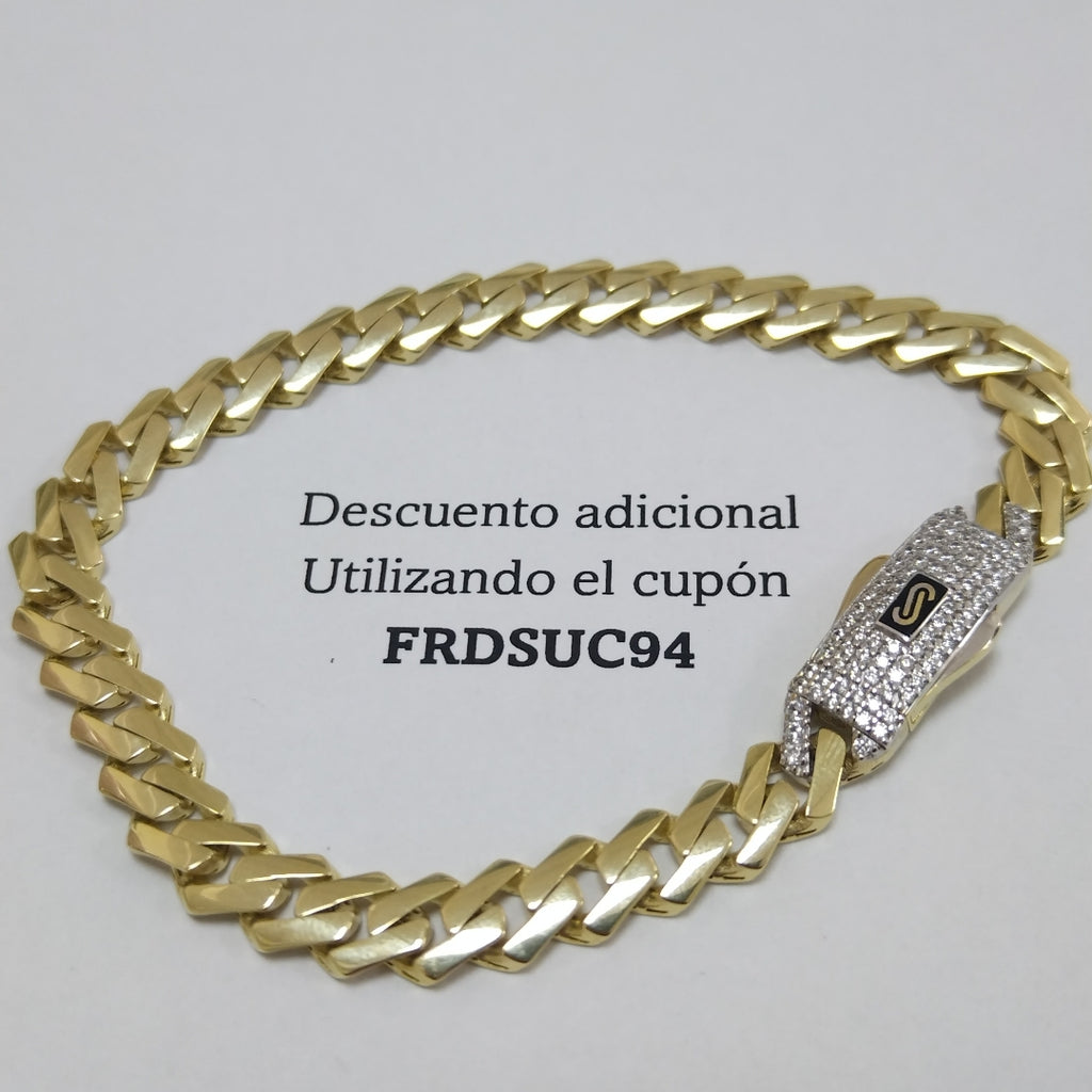 PULSERA MONACO ORO 10K 7.1 (NUEVO)