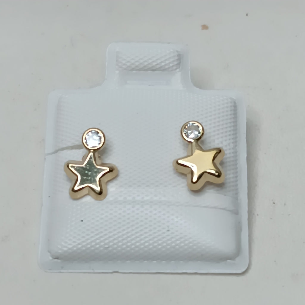 BROQUELES BROQUEL FIG ESTRELLA C CIRCONIA 14K 0.2603 GR (NUEVO)