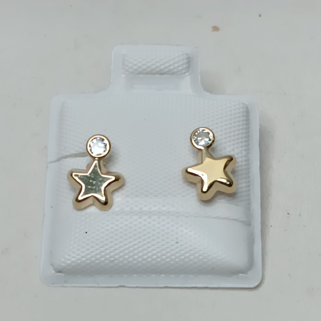 BROQUELES BROQUEL FIG ESTRELLA C CIRCONIA 14K 0.2603 GR (NUEVO)