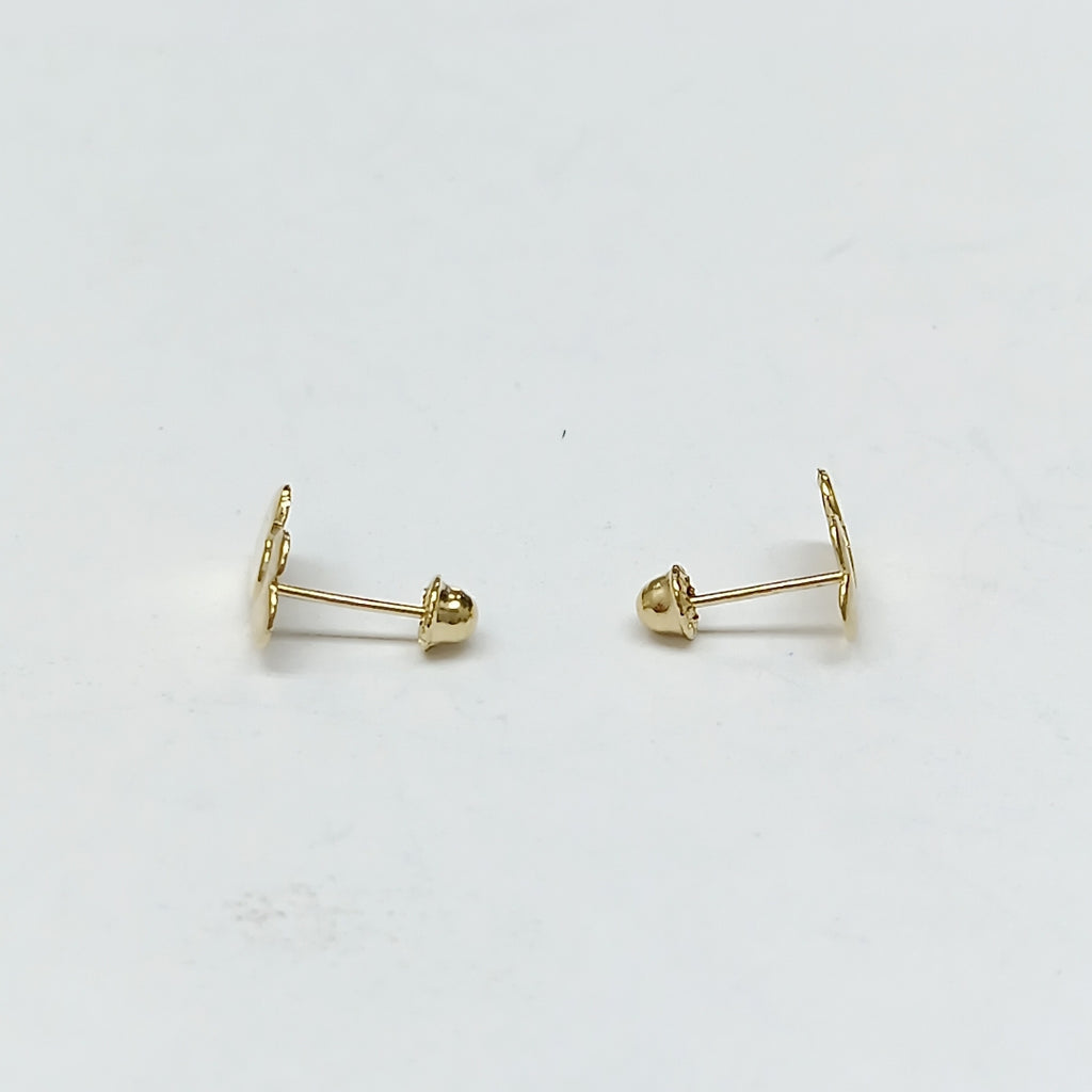 BROQUELES BROQUEL CORAZON DOBLE 14K 0.2171 GR (NUEVO)