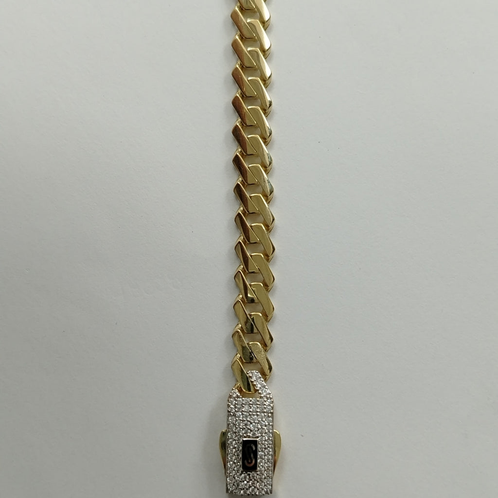 PULSERA CABALLERO MONACO ORO 10K 8.2 (NUEVO)