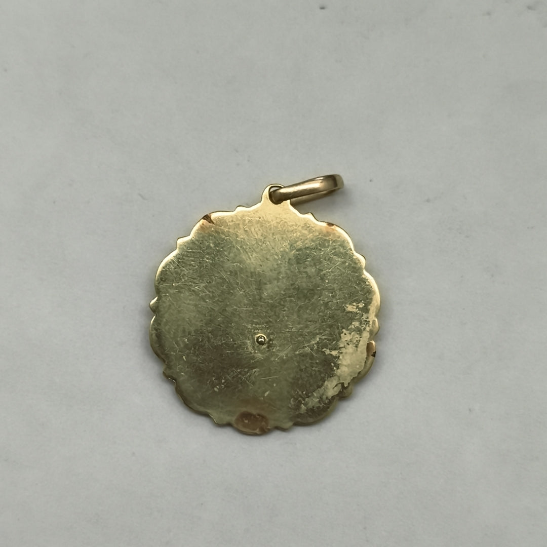 MEDALLA RELIGIOSA ORO COMBINADO 14 K 4.4 GRMS (SEMINUEVO)