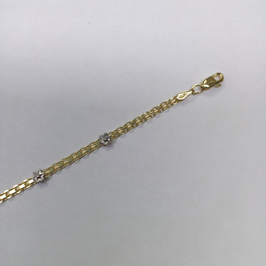 PULSERA ESPECIAL C FLORES 14K 18 CM 2.9 GR (NUEVO)