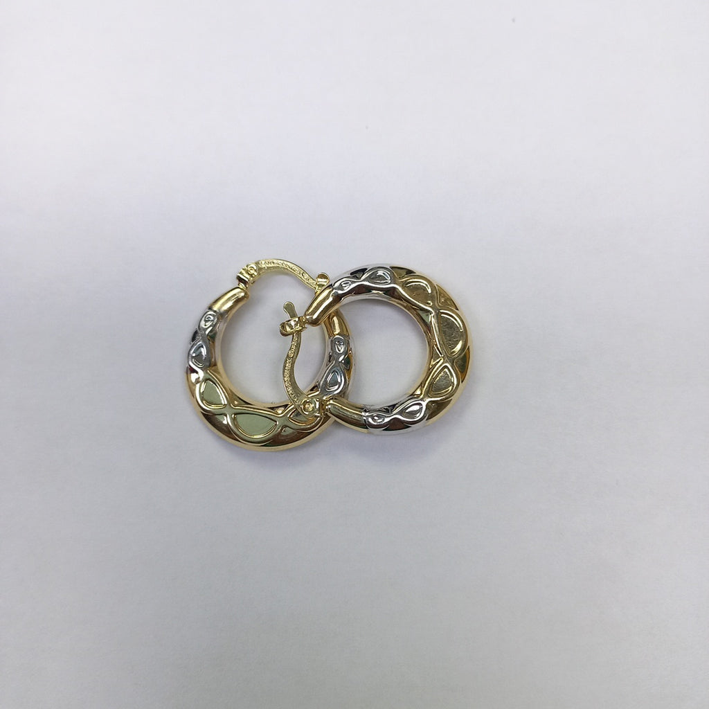 ARETES ARRACADAS COMBINADAS CON INFINITO 14K 2.3 GR (NUEVO)