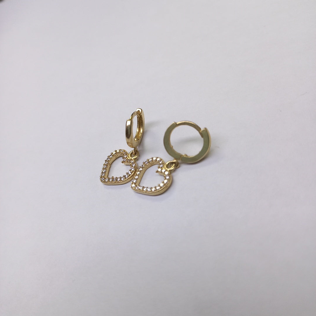 ARETES FIG CORAZON C CIRCONIAS 10K 2.6 GR (NUEVO)