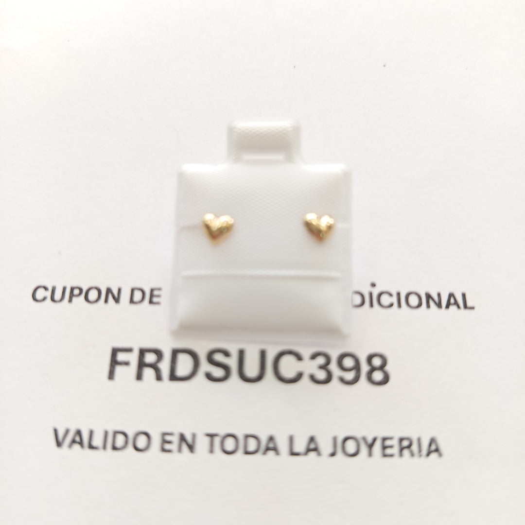 BROQUELES BROQUEL FIG CORAZON LISO 14K 0.1987 GR (NUEVO)