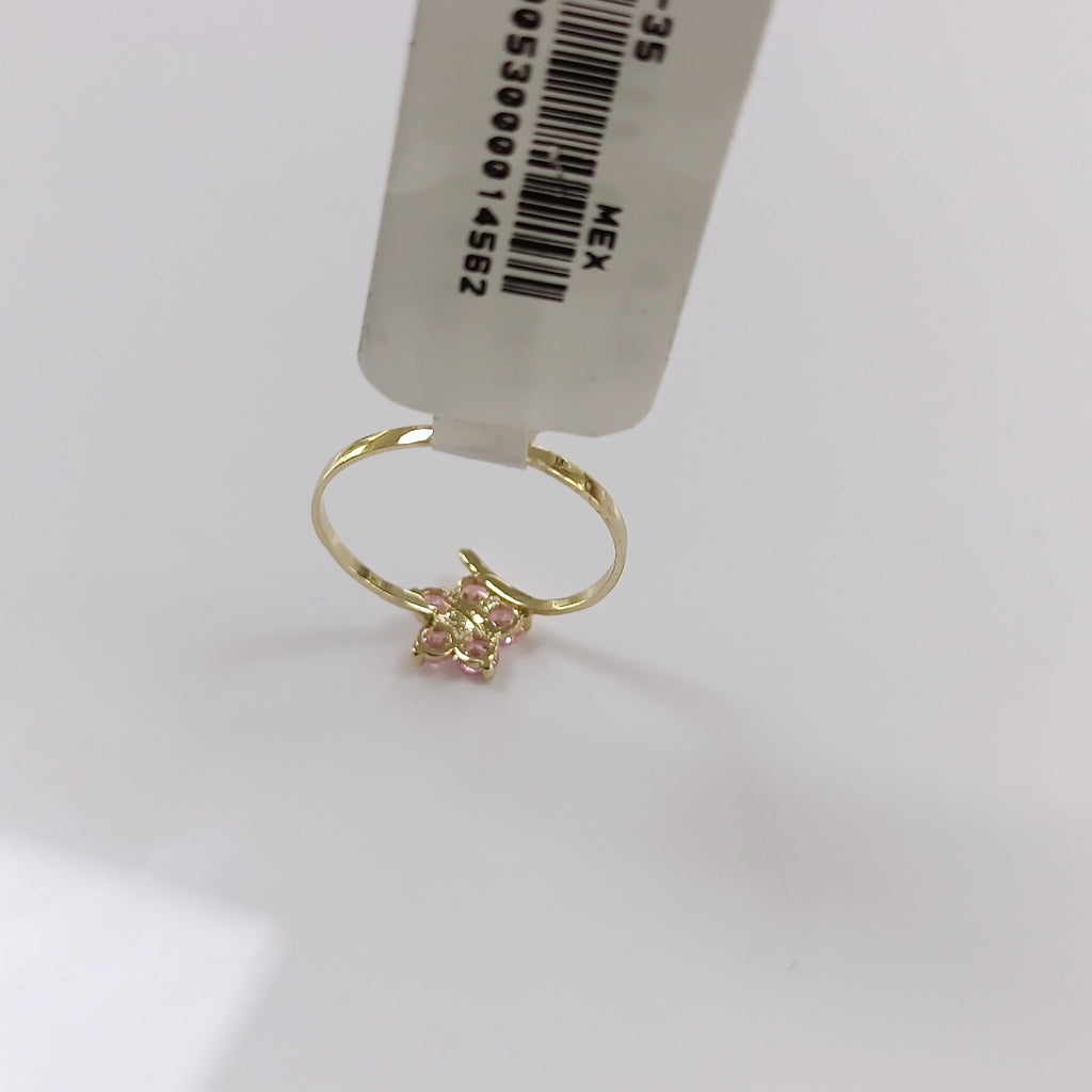 ANILLOS FIG FLOR PIEDRAS COL 14K TALLA 7 0.9 GR (NUEVO)