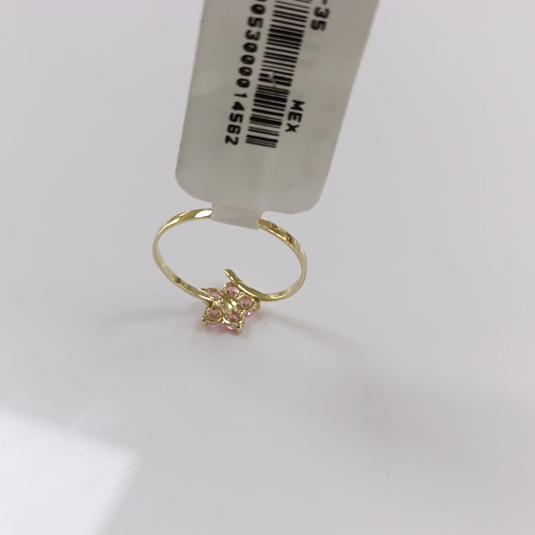 ANILLOS FIG FLOR PIEDRAS COL 14K TALLA 7 0.9 GR (NUEVO)