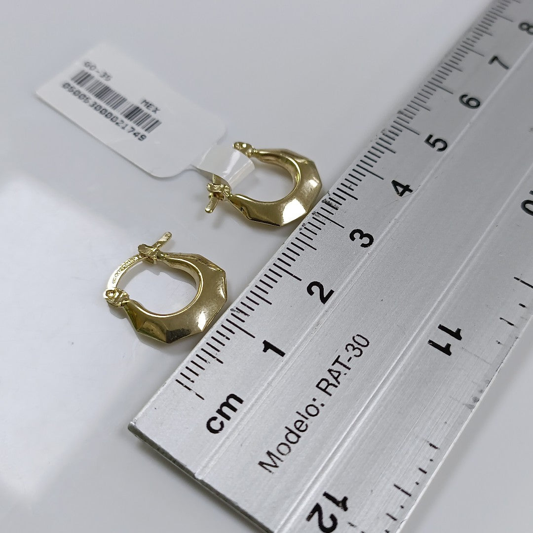 ARETES TEJIDO ARRACADA FACETADA 14K 1.3 GR (NUEVO)