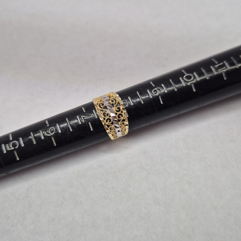 ANILLOS TIPO FILIGRANA COMBINADO 14K TALLA 8 3 GR (NUEVO)